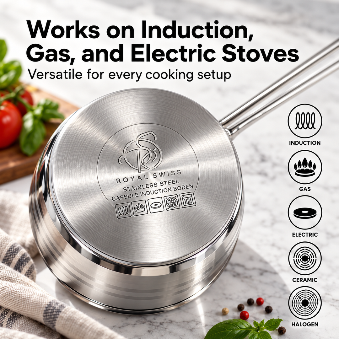 5-Piece Stainless Steel Saucepan Set – 12/14/16/18/20 cm