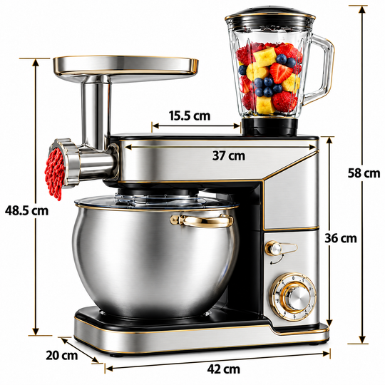 12L 3-in-1 Stand Mixer – Multi-Function Baking Mixer