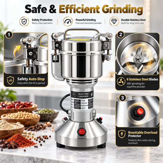 Electric Spice &amp; Grain Grinder – 150g / 350g / 1000g