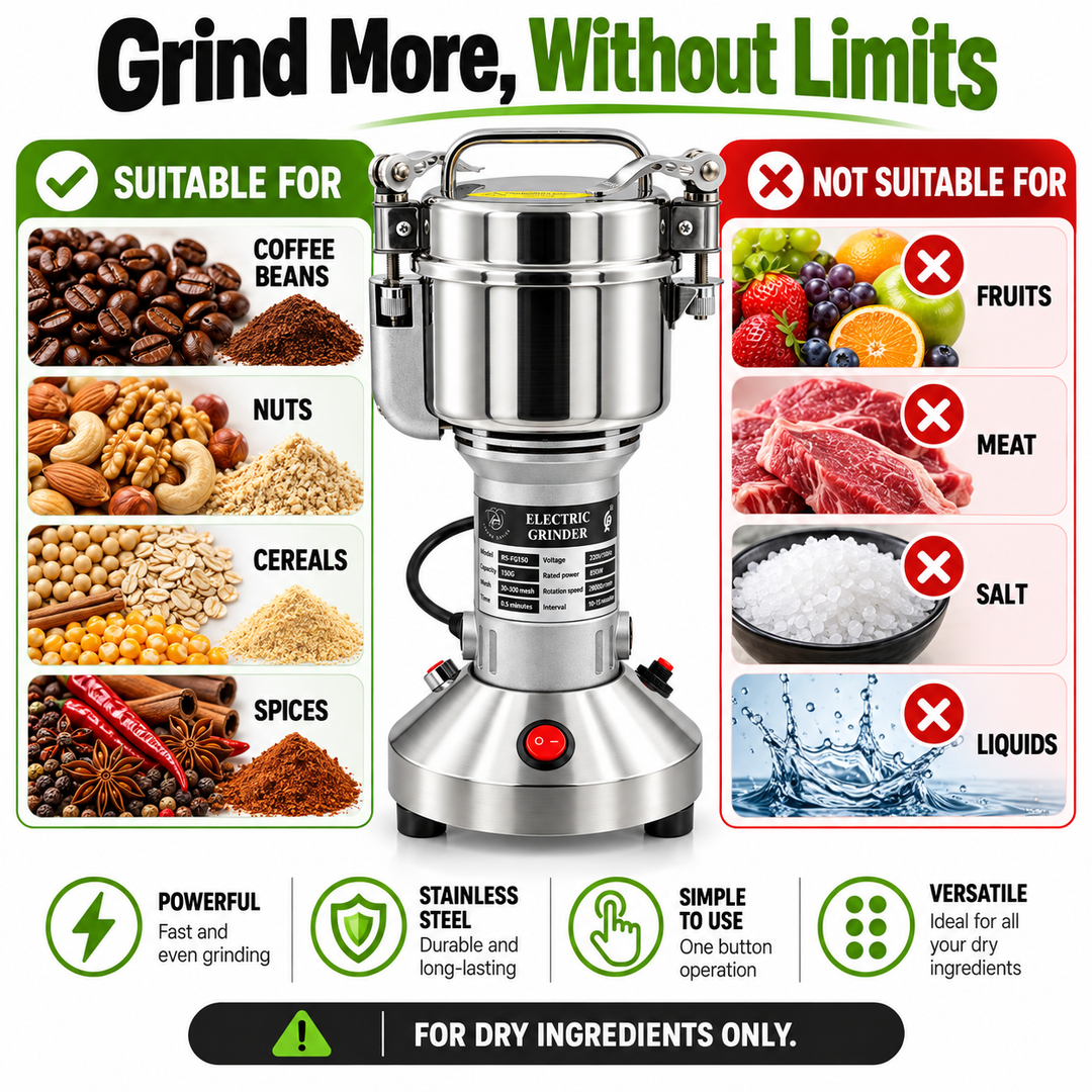 Electric Spice &amp; Grain Grinder – 150g / 350g / 1000g