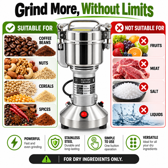 Electric Spice &amp; Grain Grinder – 150g / 350g / 1000g