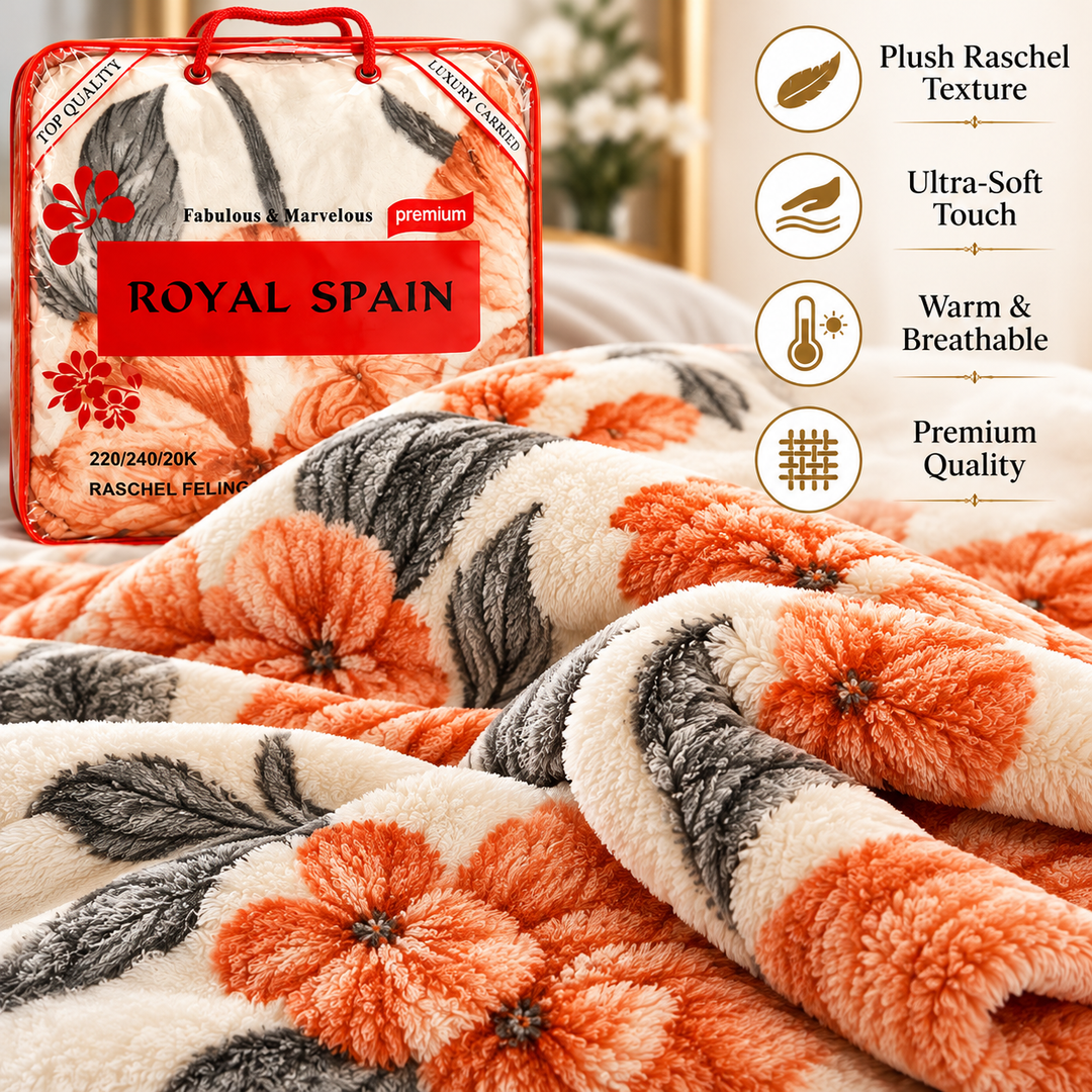 Royal Spain blanket fabric texture detail 