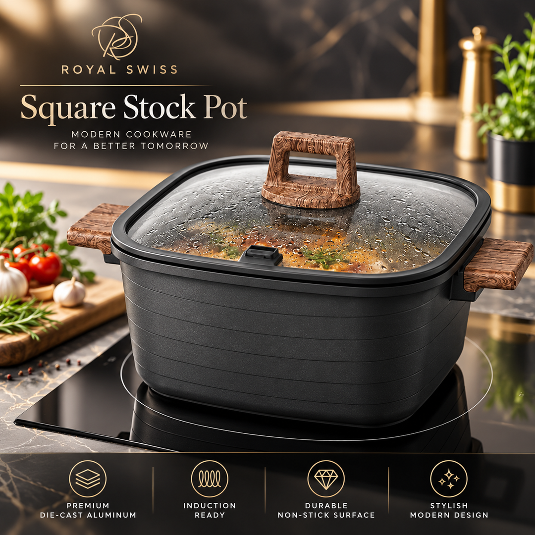 8-Piece Induction Cookware Set – Marble Non-Stick Pots 20/24/28/32 cm