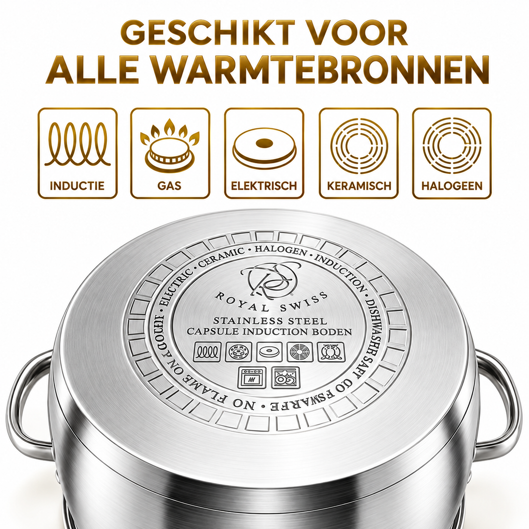 8-Piece Belly-Shaped Stainless Steel Casserole Set – 4 Pots with Lids