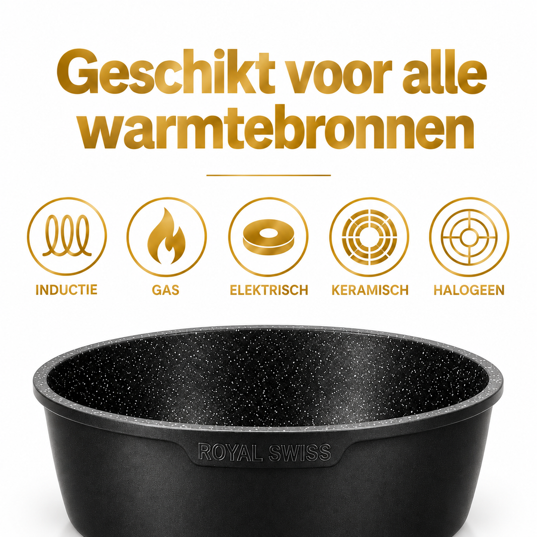 Royal Swiss 9-Piece Detachable Cookware Set Black image 2 