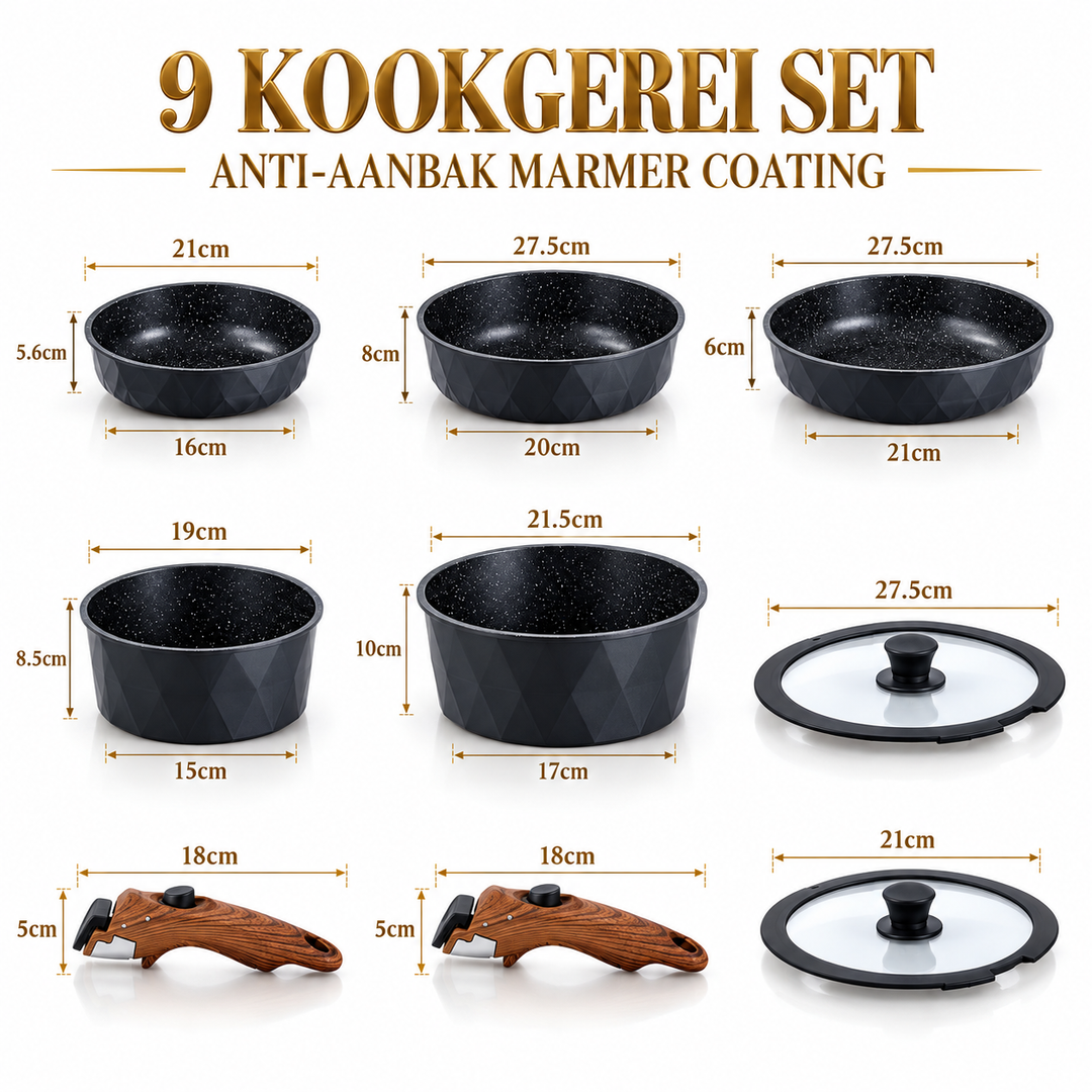 Royal Swiss 9PCS Detachable Cookware Set Black Diamond image 7 