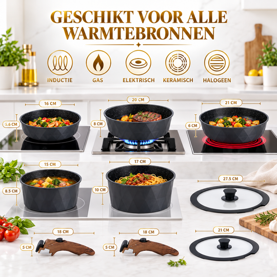 Royal Swiss 9PCS Detachable Cookware Set Black Diamond image 2 