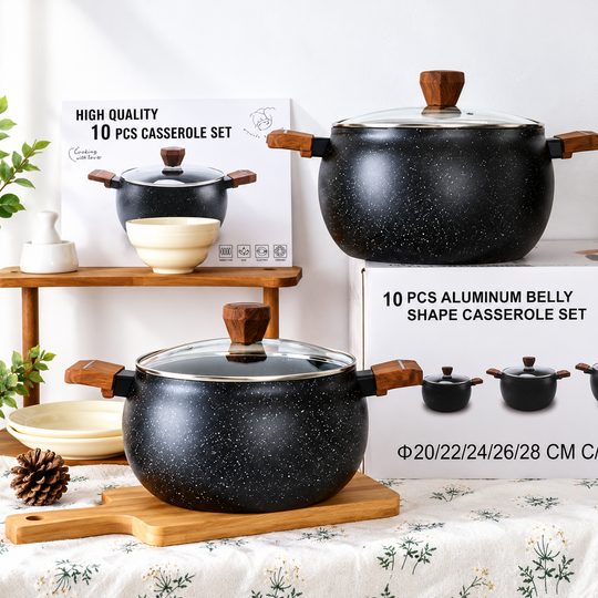 10-Piece Belly-Shape Casserole Set – Family Cookware