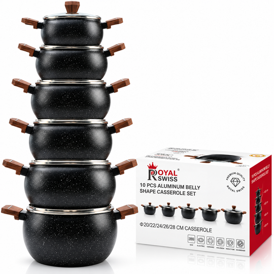 10-Piece Belly-Shape Casserole Set – Family Cookware