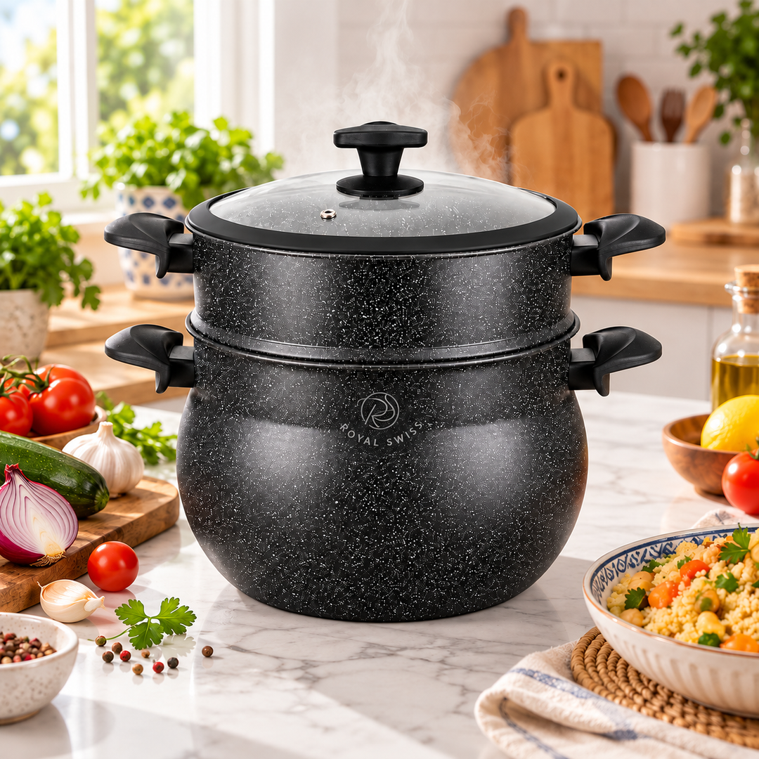 Royal Swiss Stone-Coated Couscous Pot &amp; Steamer feature image 3 