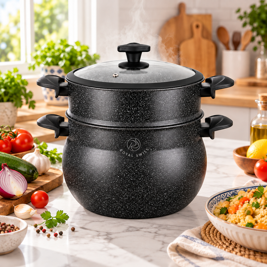 Royal Swiss Stone-Coated Couscous Pot &amp; Steamer feature image 3 