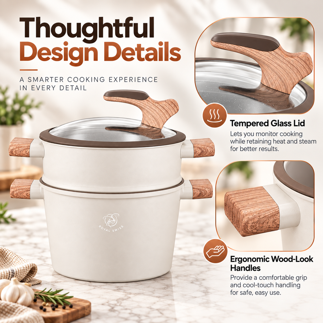 Royal Swiss 6.5L Couscous Pot Beige feature image 7 