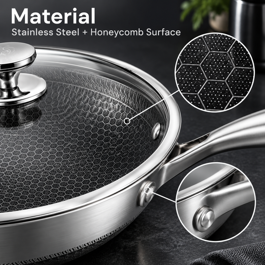 32cm Stainless Steel Wok with Lid – Stir-Fry Pan
