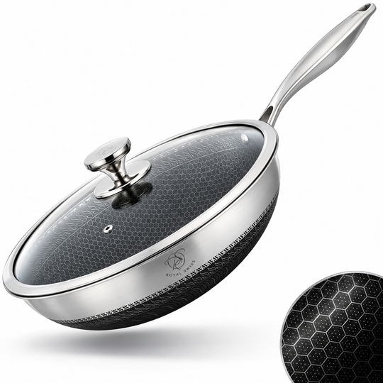 32cm Stainless Steel Wok with Lid – Stir-Fry Pan