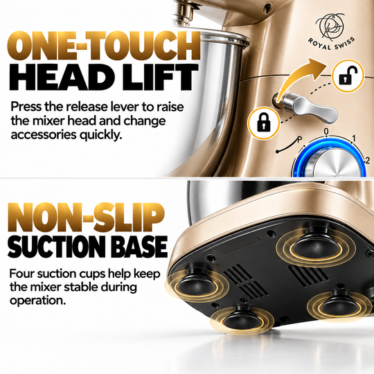 Royal Swiss 6L 3-in-1 Stand Mixer Beige specifications 
