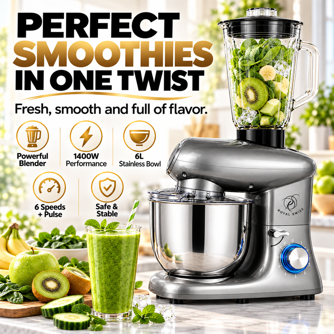Royal Swiss 6L 3-in-1 Stand Mixer Grey mixing feature 