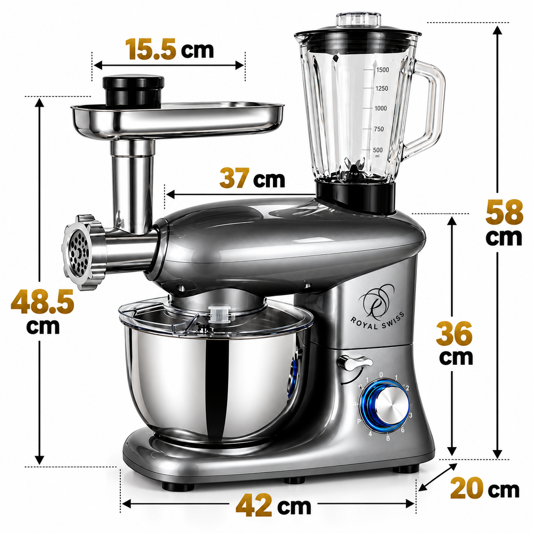 Royal Swiss 6L 3-in-1 Stand Mixer Grey feature image 