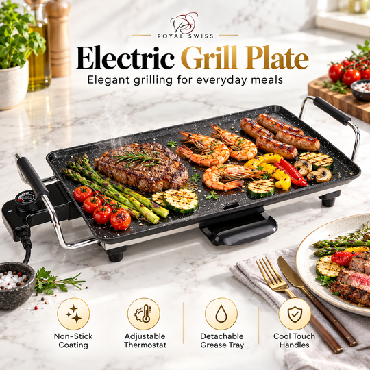 Electric Teppanyaki Grill 46cm / 90cm – 2000W Non-Stick Plancha