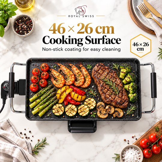 Electric Teppanyaki Grill 46cm / 90cm – 2000W Non-Stick Plancha