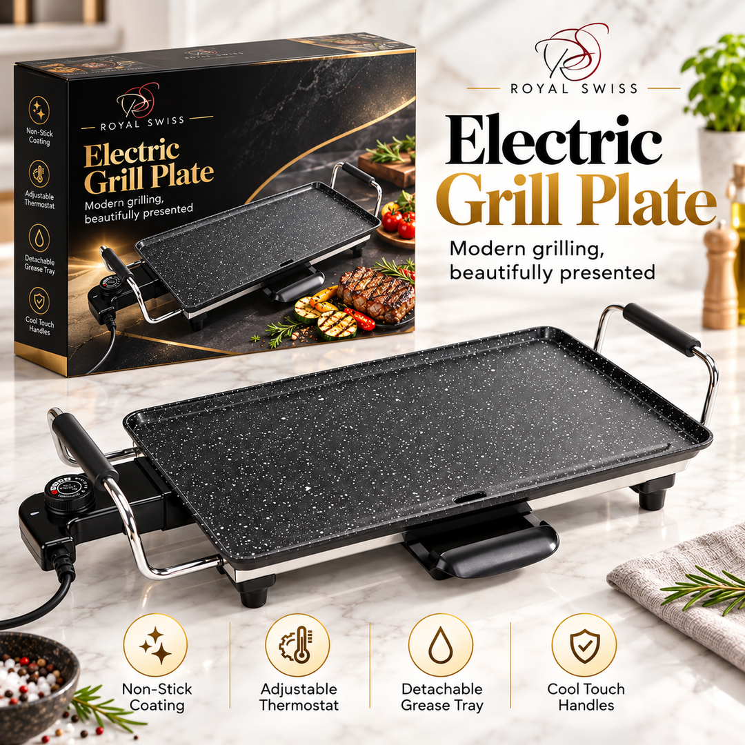 Electric Teppanyaki Grill 46cm / 90cm – 2000W Non-Stick Plancha