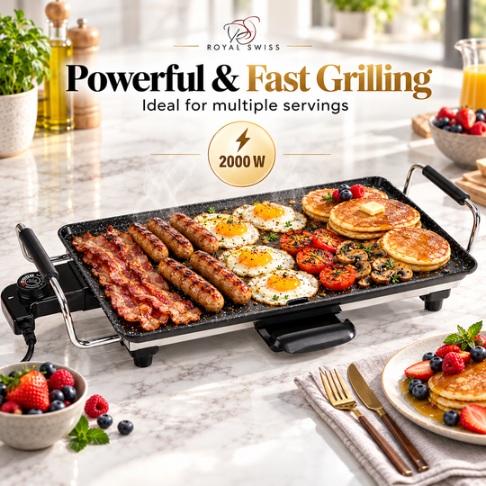 Electric Teppanyaki Grill 46cm / 90cm – 2000W Non-Stick Plancha