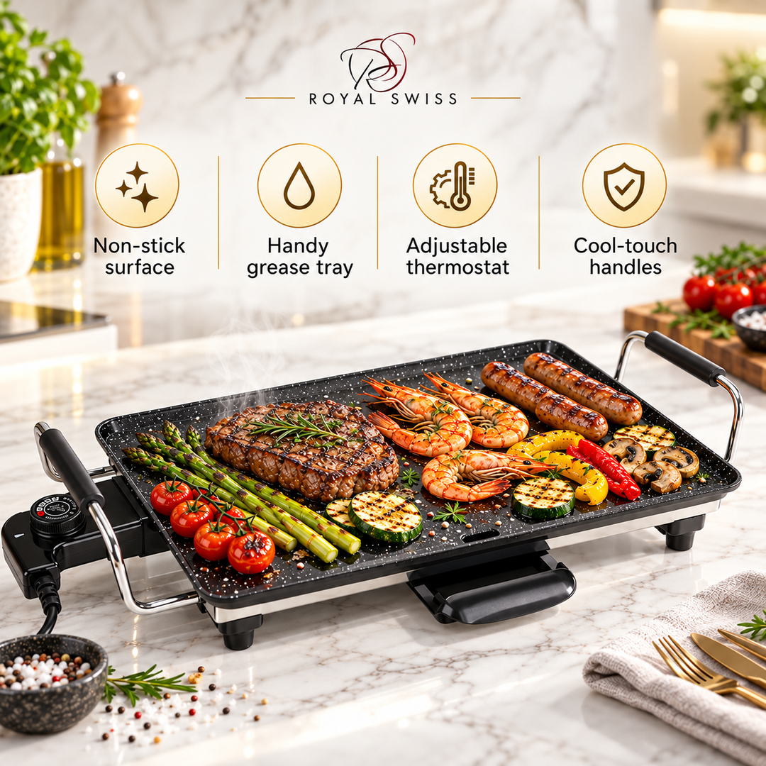 Electric Teppanyaki Grill 46cm / 90cm – 2000W Non-Stick Plancha