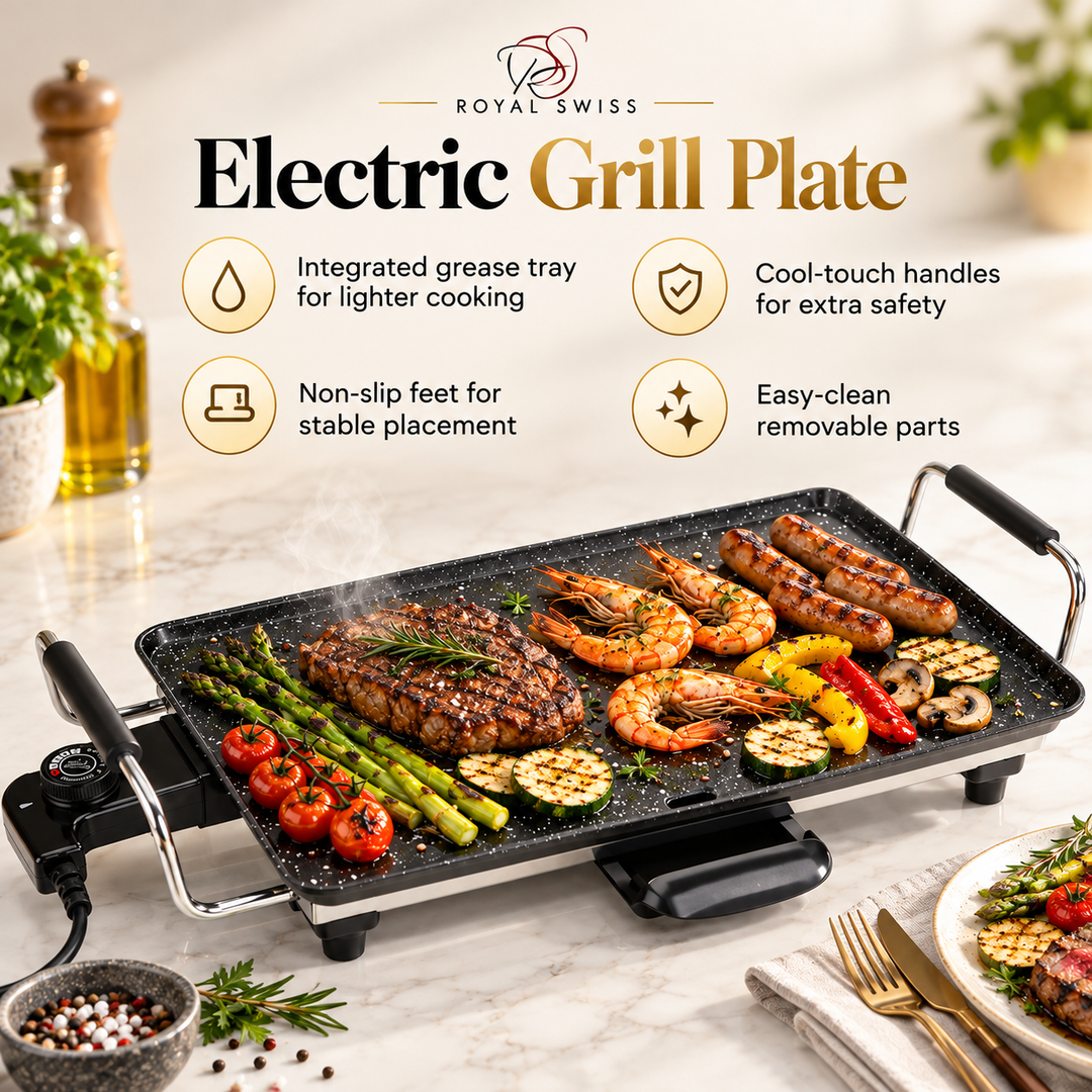 Electric Teppanyaki Grill 46cm / 90cm – 2000W Non-Stick Plancha