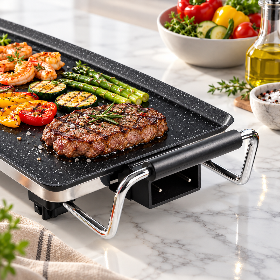 Electric Teppanyaki Grill 46cm / 90cm – 2000W Non-Stick Plancha