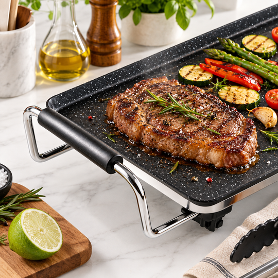 Electric Teppanyaki Grill 46cm / 90cm – 2000W Non-Stick Plancha