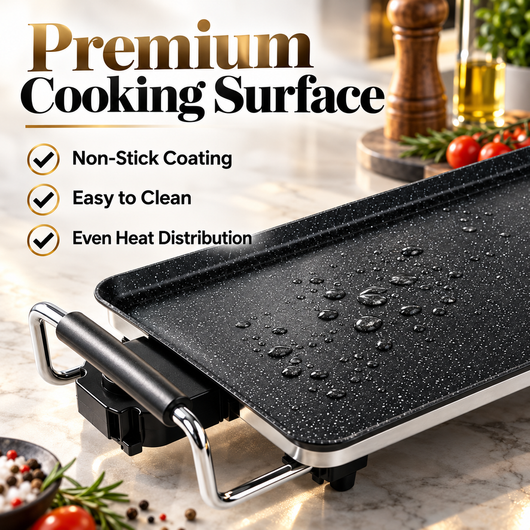 Electric Teppanyaki Grill 46cm / 90cm – 2000W Non-Stick Plancha