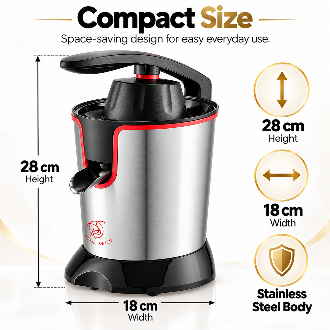 JE-630H Electric Citrus Juicer 300W – Stainless Steel Lever Press