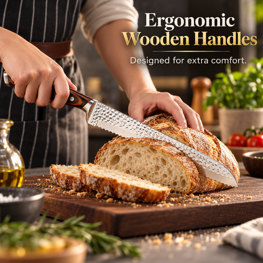 15-Piece Stainless Steel Knife Set with Block &amp; Sharpener – Brown