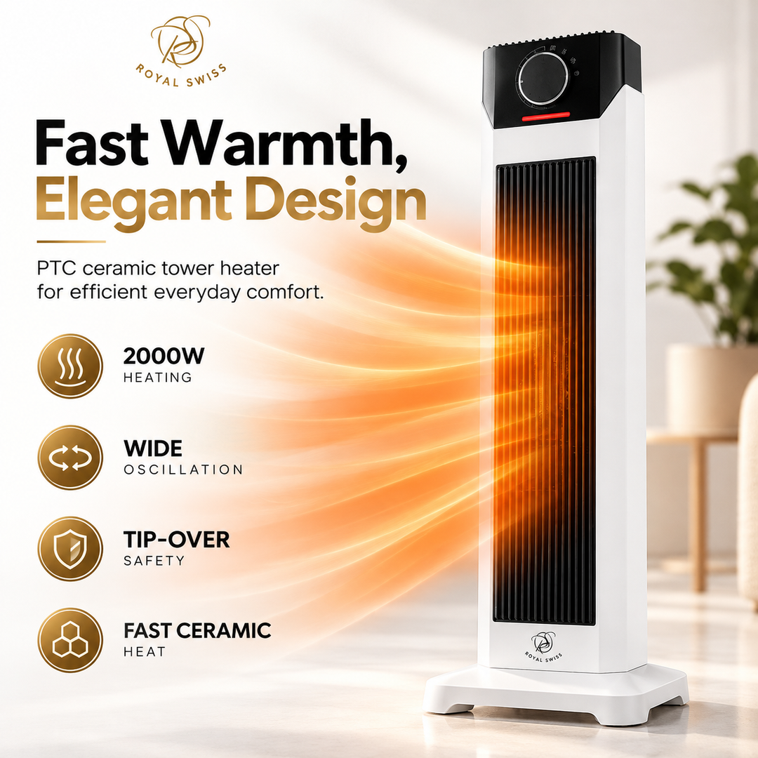 Calefactor eléctrico PTC portátil – Ajustes de temperatura regulables