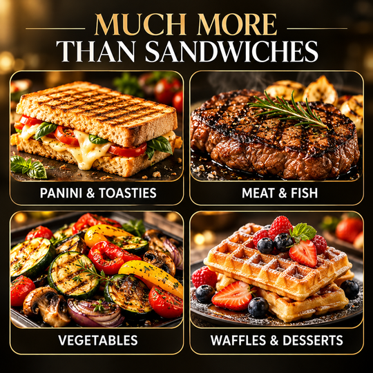 1800W Contact Grill – Removable Non-Stick Plates &amp; Panini Press