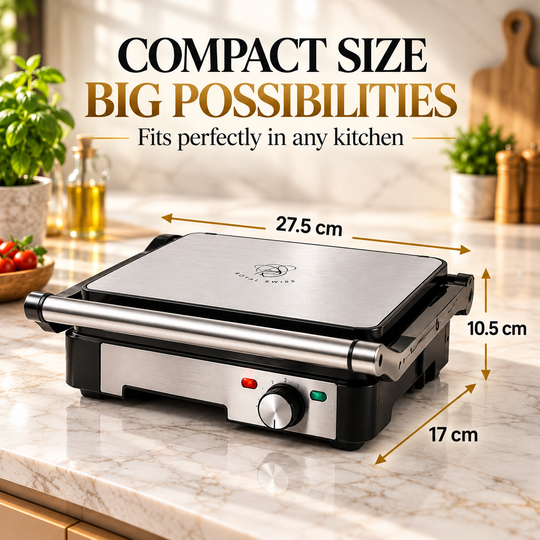 1800W Contact Grill – Removable Non-Stick Plates &amp; Panini Press