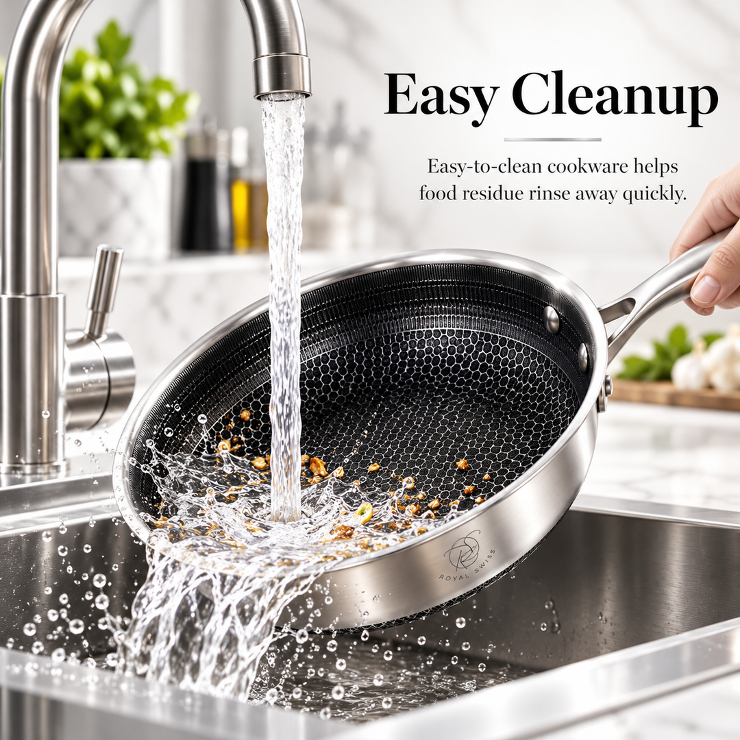 10-Piece 3-Ply Stainless Steel Cookware Set – Honeycomb Non-Stick – Induction
