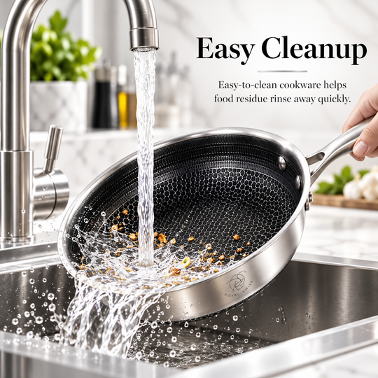 10-Piece 3-Ply Stainless Steel Cookware Set – Honeycomb Non-Stick – Induction