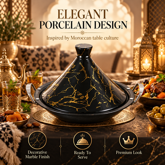 Tajine 32 cm – Induction Compatible, Non-Stick, Porcelain Lid