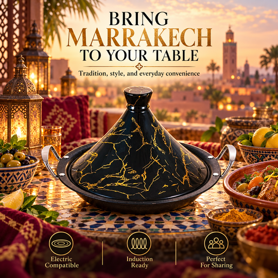 Tajine 32 cm – Induction Compatible, Non-Stick, Porcelain Lid