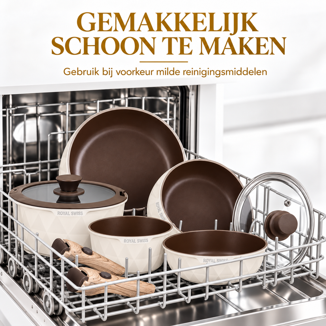 Royal Swiss 9PCS Detachable Cookware Set Beige Diamond image 7 