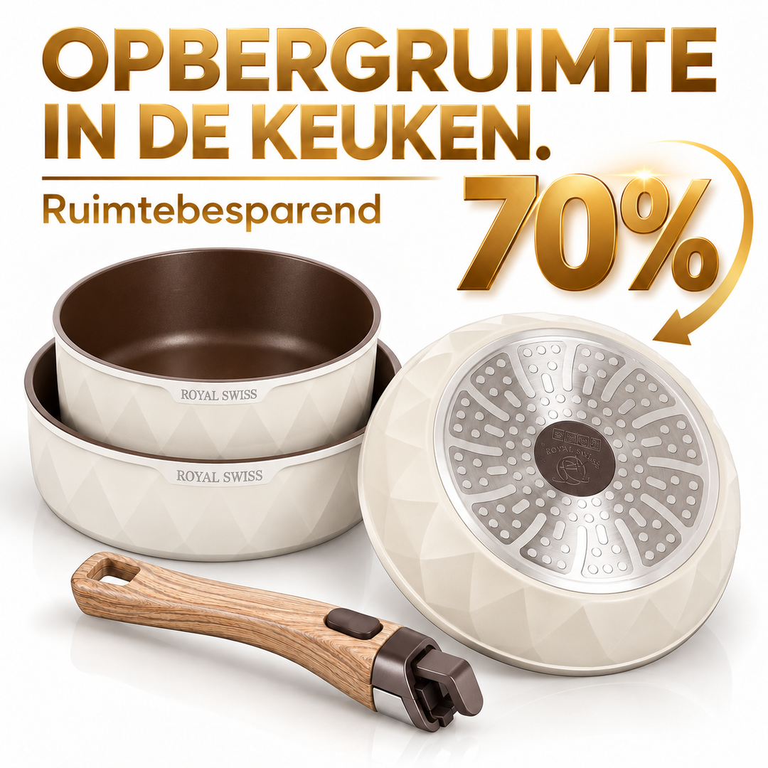 Royal Swiss 9PCS Detachable Cookware Set Beige Diamond image 8 