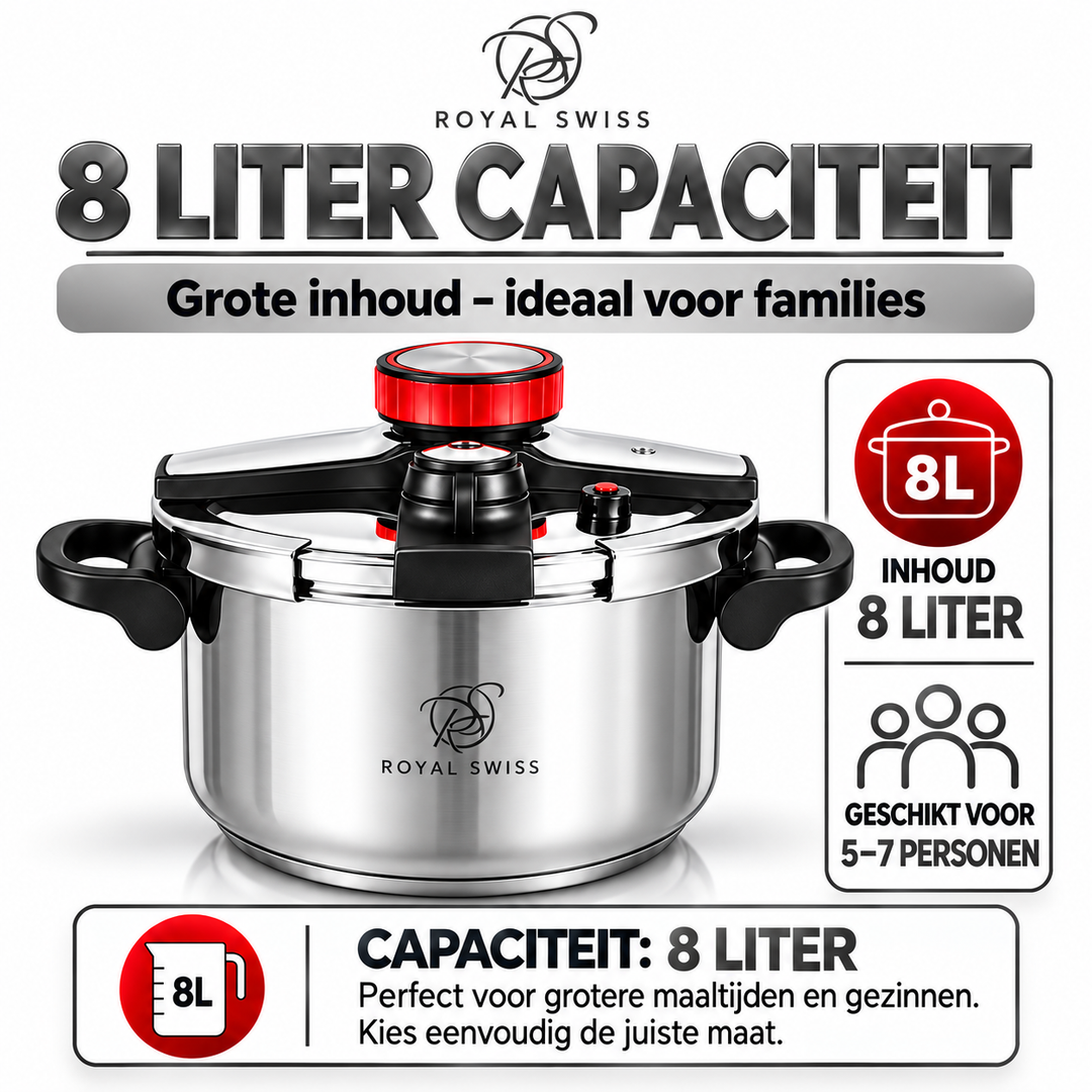 Royal Swiss Pressure Cooker 8L capacity guide