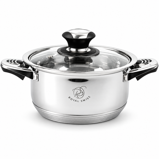 16-Piece Stainless Steel Cookware Set – 18/10 Inox – 7-Layer Thermal Base – Induction