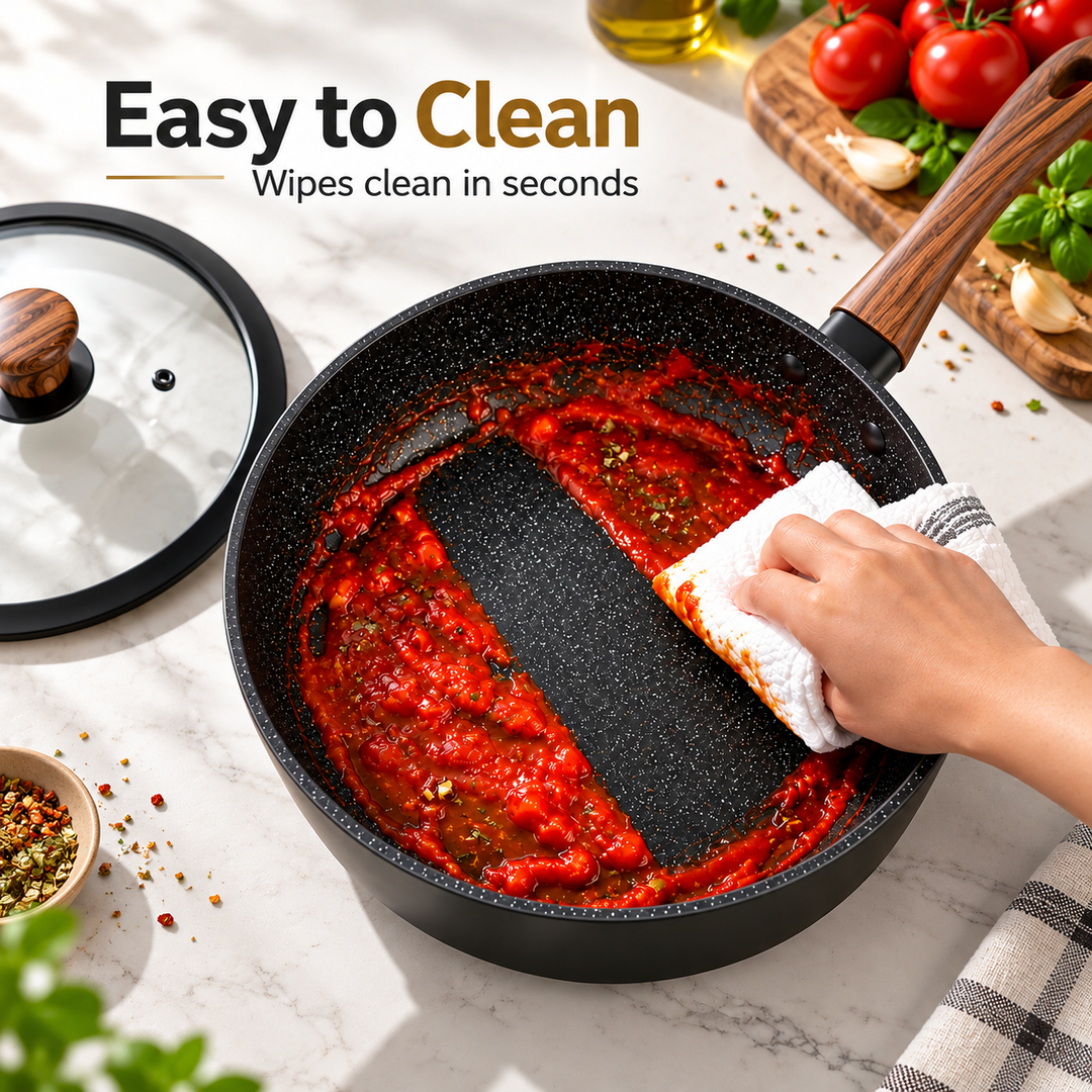 24cm Deep Frying Pan with Lid – Family Fry Pan