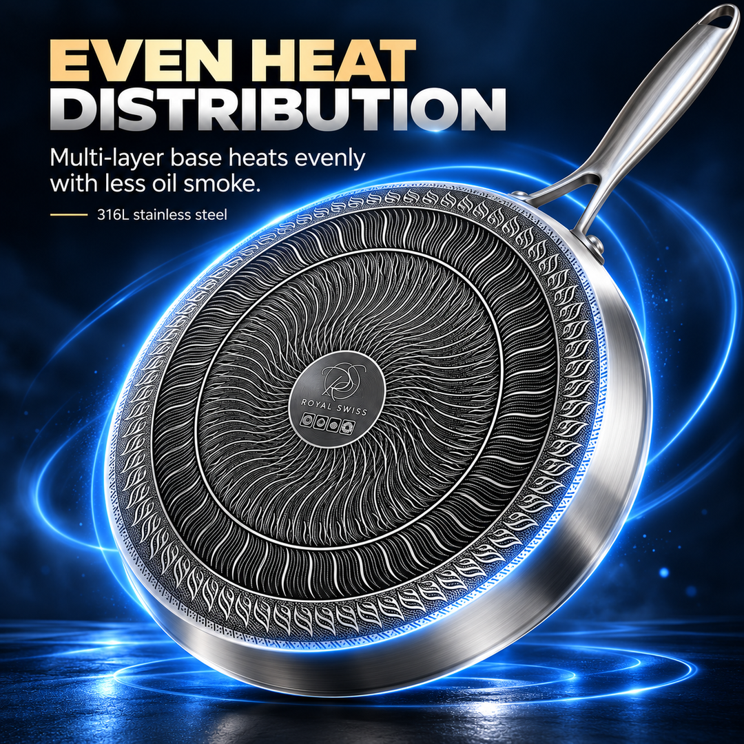 28CM Stainless Steel Fry Pan with Glass Lid