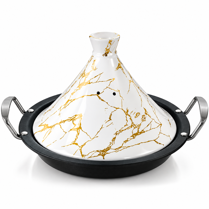 Tajine 32 cm – Induction Compatible, Non-Stick, Porcelain Lid