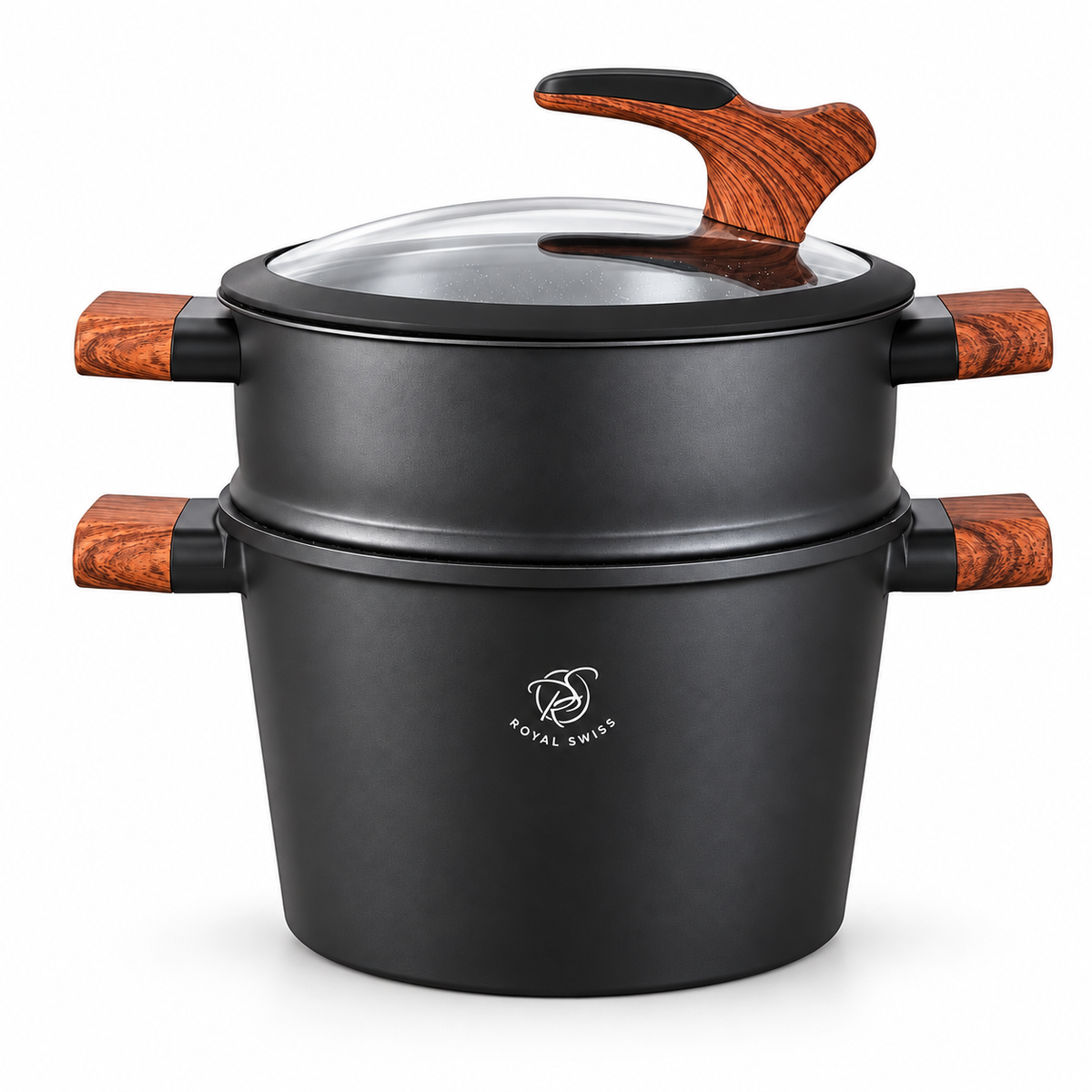 Royal Swiss 6.5L Couscous Pot Black #colour_black