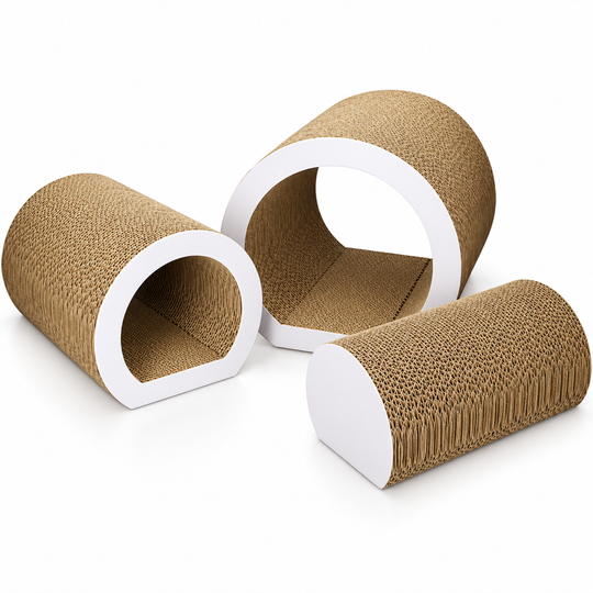 3-Piece Cat Scratching Tunnel Set – Play &amp; Rest