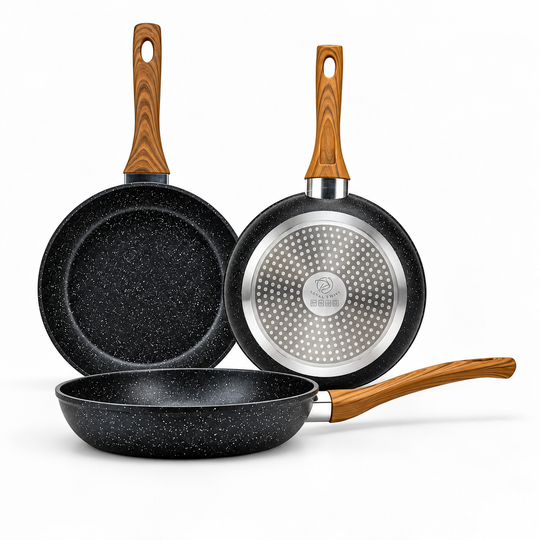 Royal Swiss 3-Piece Frying Pan Set Black product view 