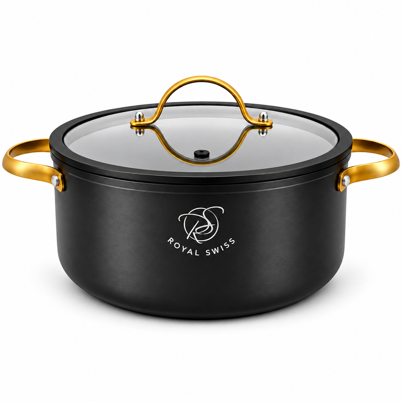 Royal Swiss Black Glory Casserole Pot – 20 / 24 / 28 cm